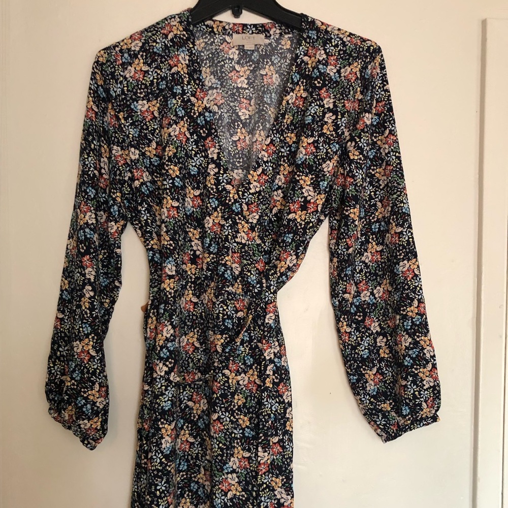 Loft floral short dress size 8p